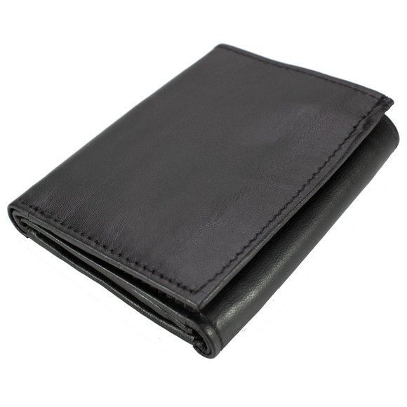 Men Trifold Black Leather Wallet - Picture 10 of 13